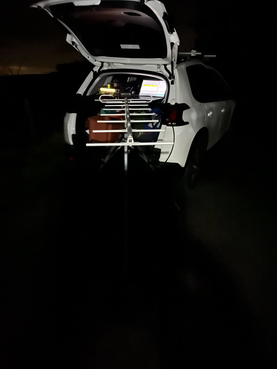 A cold but dry evening out in the dark on a local #peakdistrict hillside. The IO-117 MEO sked I had with Brian KI7WXP in NV worked fine for my 50th State. Thanks to all who helped. Many states worked are single LEO sat QSOs. #amsatrovers