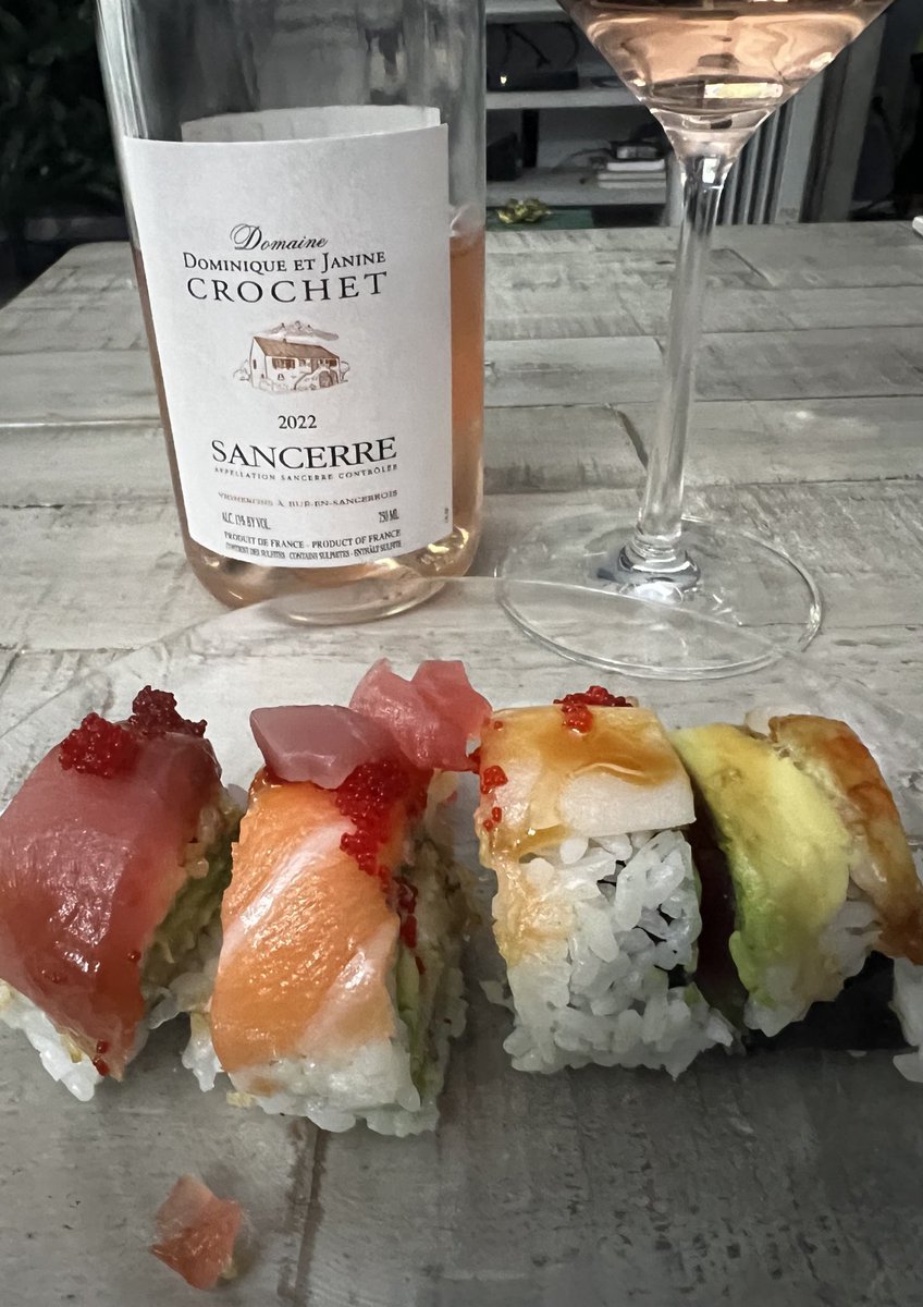 First Quarter Sancerre rose and sushi