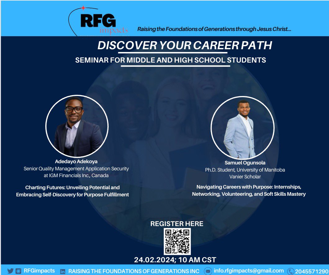 #DYCP01 Topics 
1. Charting Futures: Unveiling Potential and Embracing Self-Discovery for Purpose Fulfillment by Adedayo Adekoya 

2. Navigating Careers with Purpose: Internships, Networking, Volunteering, and Soft Skills Mastery by Samuel Ogunsola. 

@mbteachers @MBSchoolBoards