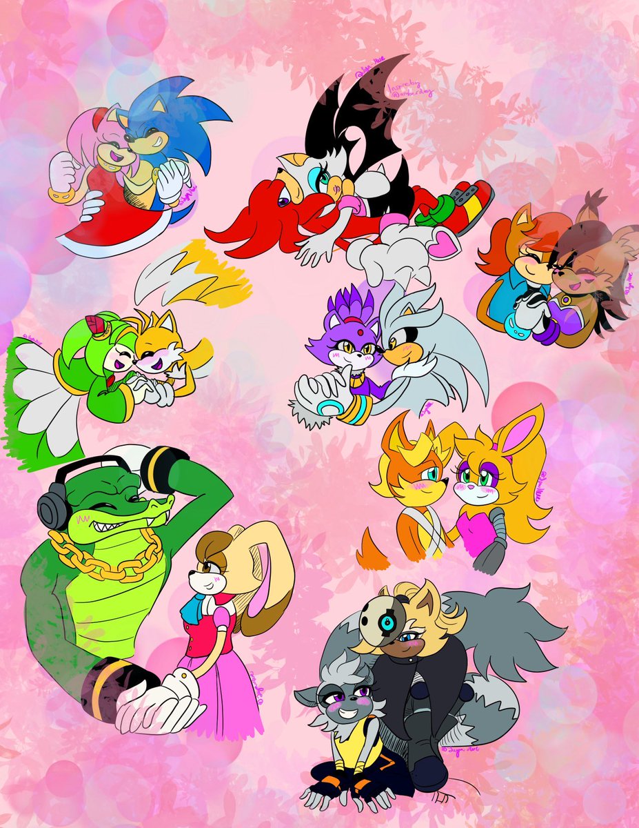 lynhue1's tweet photo. My favorite Sonic ship 
#sonic #sega #idw #amberday #sonicxamy #knucelxrouge #sallyxnicole #tailsxcosmo #antoniexbunnie #blazexsliver #vectorxvinilla #tangelxwhisper 
Happy valentines (also knuckles and rouge pose is by @amberday go check them out) https://t.co/9pofmLx20F