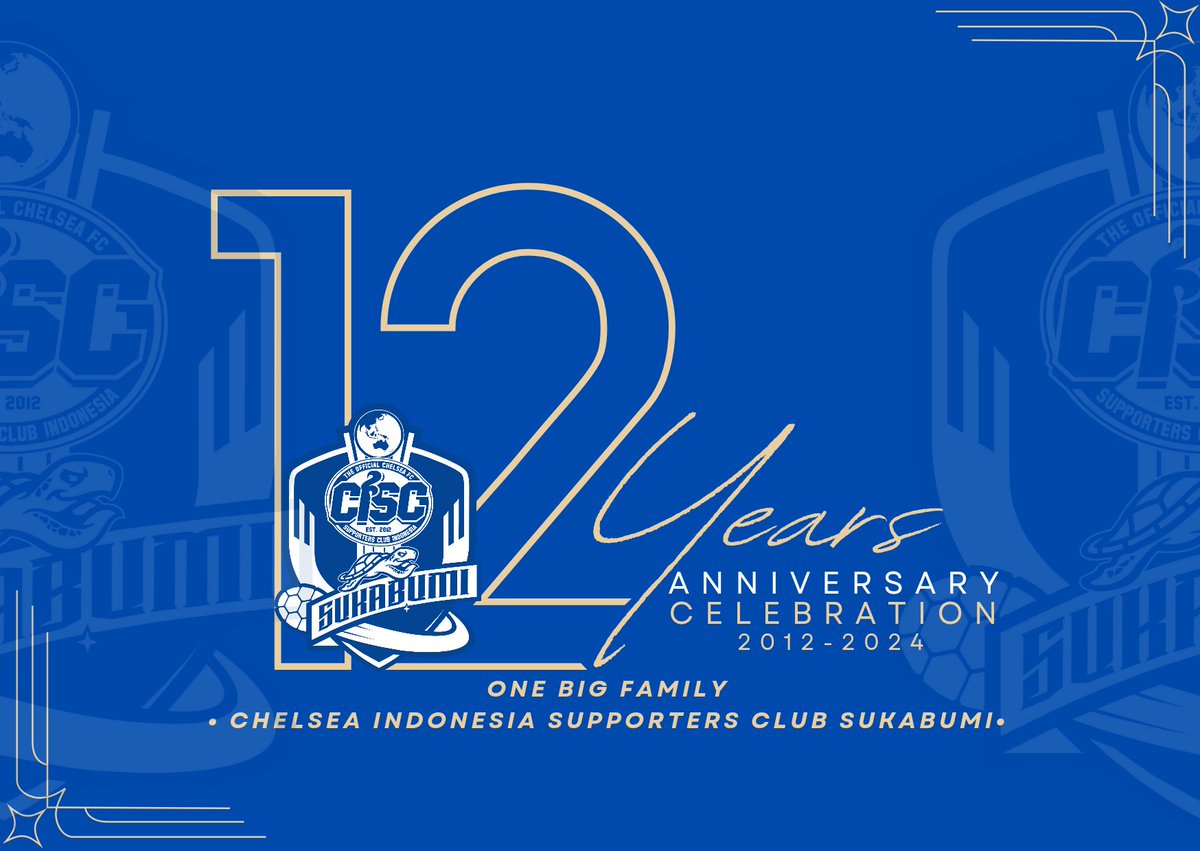 we are celebrate 12 years anniversary 
one big family • C I S C S U K A B U M I • 

🎂🥳🎉🎊

Semoga tetap konsisten dengan visi misi serta tujuan berdirinya komunitas Supporters club ini, serta tetap eksis dengan berbagai kegiatannya.
💙💙💙
12 Februari 2012 - 12 Februari 2024
