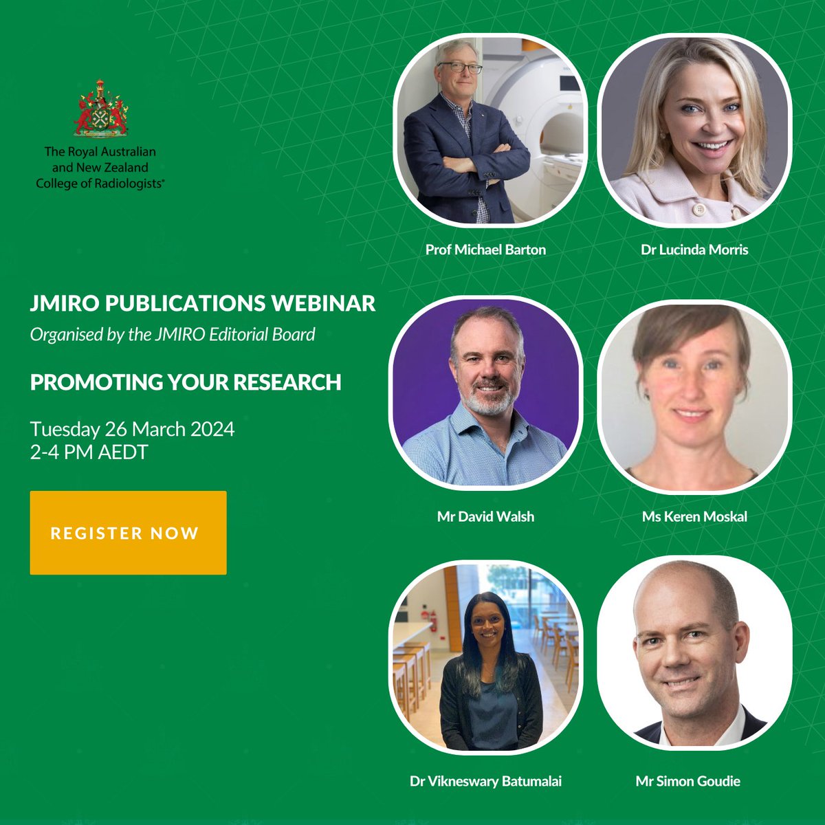 Discover ways you can promote your research & build your reputation. Experts will discuss bibliometrics, social media, open access, promotion of your publications & more to communicate your research to a wider audience & increase public engagement. 

ow.ly/Xvzj50Qztn5