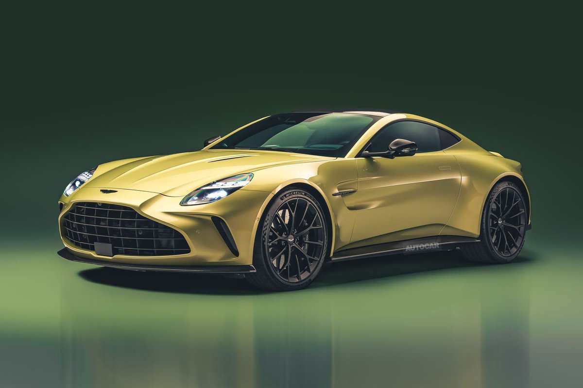 autocar's tweet photo. It's here! The new Aston Martin Vantage has finally been revealed 🔥 Driven by a revised twin-turbocharged 4.0-litre V8, it thrashes out 656bhp and 590lb ft... https://t.co/xIJXIP2mn0 https://t.co/kbMtK1ZSFI