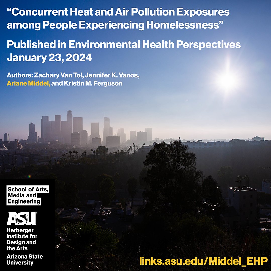 Assoc. Prof. @ArianeMiddel is co-author in an article published by #EnvironmentalHealthPerspectives, alongside faculty members throughout @ASU. Visit links.asu.edu/Middel_EHP for more information Photo: Deanna Dent #SmartCities #UrbanClimate #HousingCrisis