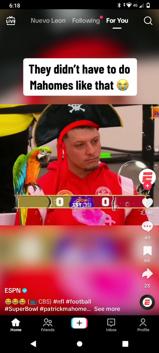 potential_tim's tweet photo. They didn't have to put Mahomes like that #SBEnTelevisa #SuperBowl #LVIII #KCChiefs @PatrickMahomes San Fran 3 - Kansas City 0 https://t.co/Ao4iDnIvyd