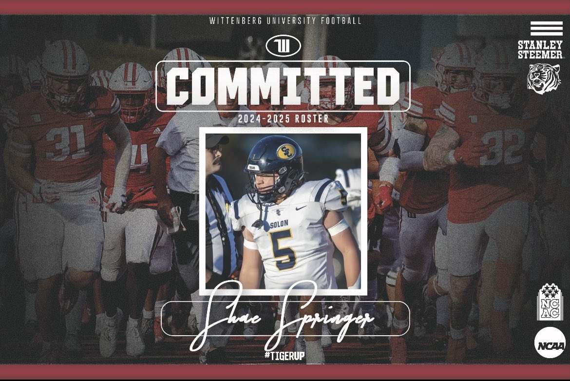 I want to thank the man above and everyone who has helped and supported me throughout this journey. I’m Blessed to say that I’m 100% Committed to Wittenberg University. GO TIGERS!!! <a href="/WittFootball/">Wittenberg Football</a> <a href="/JimCollins_FB/">Jim Collins</a> @SolonFBInfo <a href="/coachjo51/">Jovon Johnson</a>