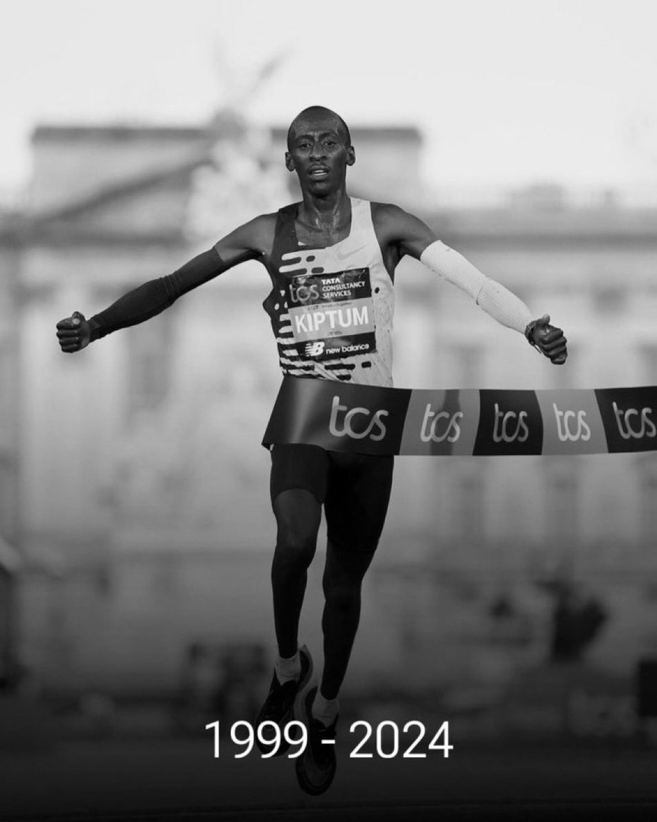 zachpogrob's tweet photo. Kelvin Kiptum- marathon world record holder- died today in a car crash, with his coach Gervais Hakizimana.

Death is the only true enemy of obsession.

He broke the world record at 24 years old last fall (2:00:35), after running marathons for only a year. He was already at The Pinnacle, and destined to go faster and further past it, breaking records for years or decades to come. 

He had the 2024 Olympics right ahead of him.
A world-bending sub 2hr marathon in sight.

This is such incredible talent and greatness that I wish more people talked about.

Seeing news like this resets your perspective on everything. No matter how hard you push, how much you sacrifice, how much you obsess, everything can end in an instant.

Lately (not to make this about me)- I've been thinking about death. I enjoy life so much now, I believe in myself so much- that it feels like death is the only true obstacle to achieving my goals. I'll get everything I want- as long as I don't die. This has become a *real,* but mild fear, something I think about often. 

When Kobe died in 2020, it was a similar feeling. You can do everything right, reach such extreme greatness, and lose everything instantly. 

I think the more you fear death, the more you love life. This is a paradox, and the ultimate gift/curse. 

Just like this death. Extreme talent. Unstoppable potential. Cut relentlessly short.

This can make some things feel meaningless. Like you're striving for something with an inevitable end, that might come anytime, much sooner than you think.

I don't know the solution- except persisting in spite of that feeling. And recognizing that winning and glory should be felt fully, because it may not be felt again.

RIP to a legend who inspired me and many others to do what's never been done.