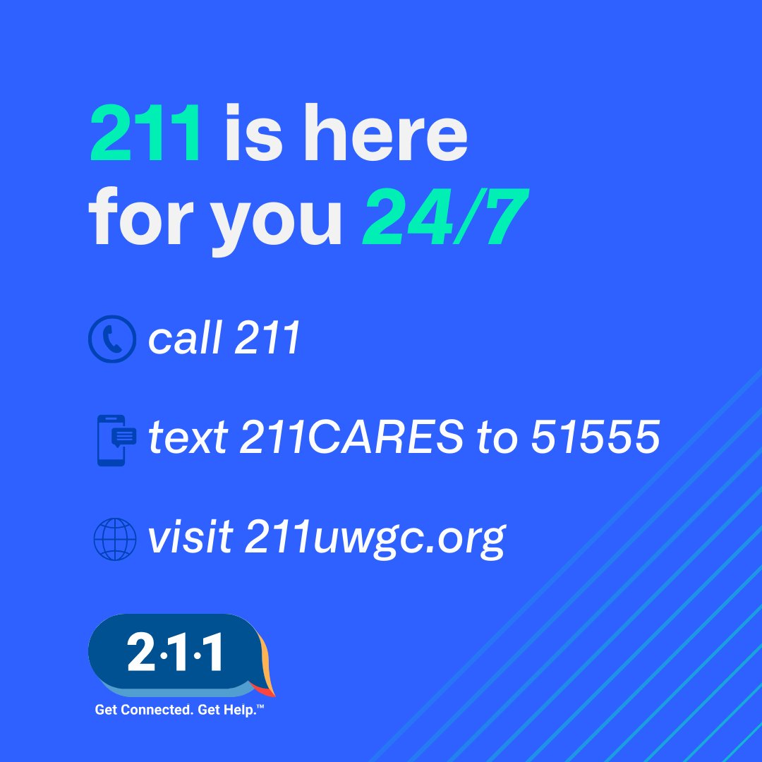 UnitedWayGC's tweet photo. 🎉 Happy #211Day! 🏈 We’re not only celebrating #SuperBowlSunday; we’re celebrating our 211 team and 21 years of the #211Helpline here at United Way.
Learn more: https://t.co/6SkigZjus0 #Team211 https://t.co/3Mrdj5WKgI