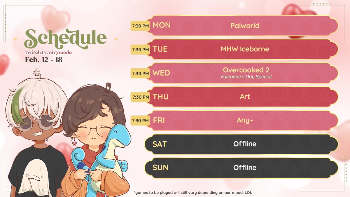 Aivymudd's tweet photo. Playing Overcooked 2 this 💞 Valentine's Day 💞and get ourselves either well-done or burnt watch to find out! We're also closing in to Aivy's birthday and maybe planning on sub-athon? maybe~
🍀Twitch: https://t.co/0xFxTBlGuO
#aivycreating #neverstopthepractice #TatakXLNZ https://t.co/lA4b8WYzgz