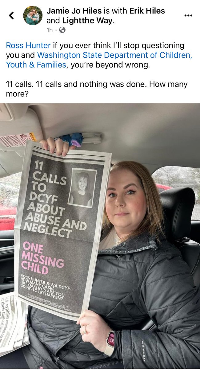 LightTheWay22's tweet photo. #OakleyCarlson was last seen 3 years ago. Sadly @waDCYF could have saved her but they didn’t listen. @jamiejo2005 is Oakley’s biggest advocate &amp; she will never stop questioning @rosshunter &amp; his FAILING state agency! #JusticeForOakley https://t.co/6XejZaOGAP