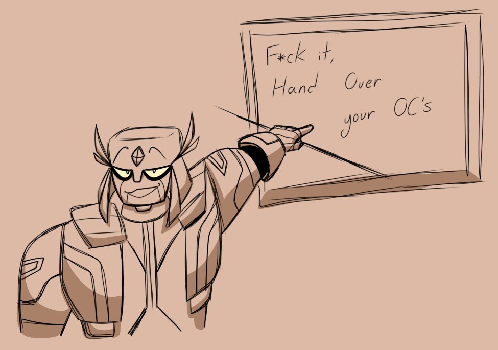 Alright fuck it. Show me your OC’s and I’ll draw them the best that I can. Sona’s from universes, anything in general, or redesigns of characters you did. (Keep in mind that I might not draw yours)

#oc #ocart #sonas #digitalart #artblockbekillingmemansaveme