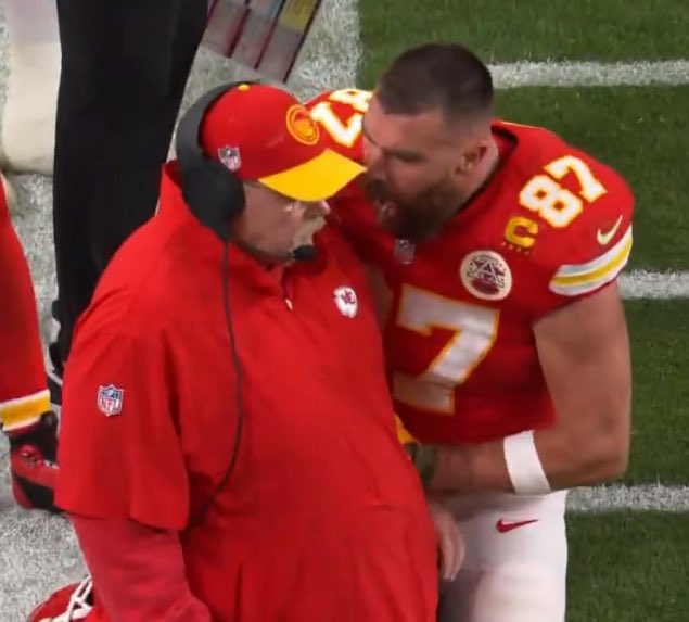 VishBurra's tweet image. I remember playing football in HS and during a game on the sideline I muttered “that’s bullshit” when coach told me I had to sit out for a few plays.

The D Line coach came over and smacked me across the face and made me do 50 pushups right there.

Kelce is a classless bum for…