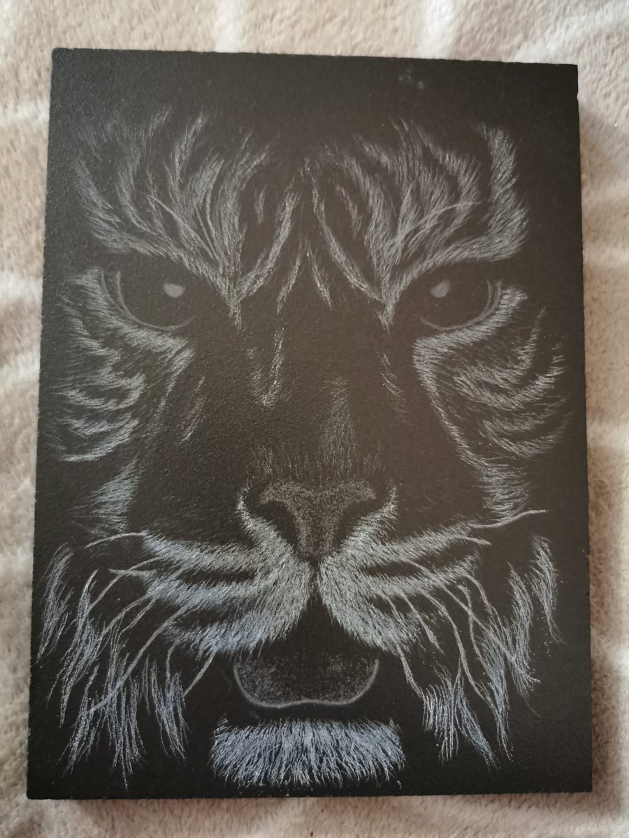 Essai improvisé d'une #gravure / #lithogravure d'un #tigre 🐯 sur de la #céramique

#faitmain✍🏻 #pointesèche #art #animaux #sauvage 🐾