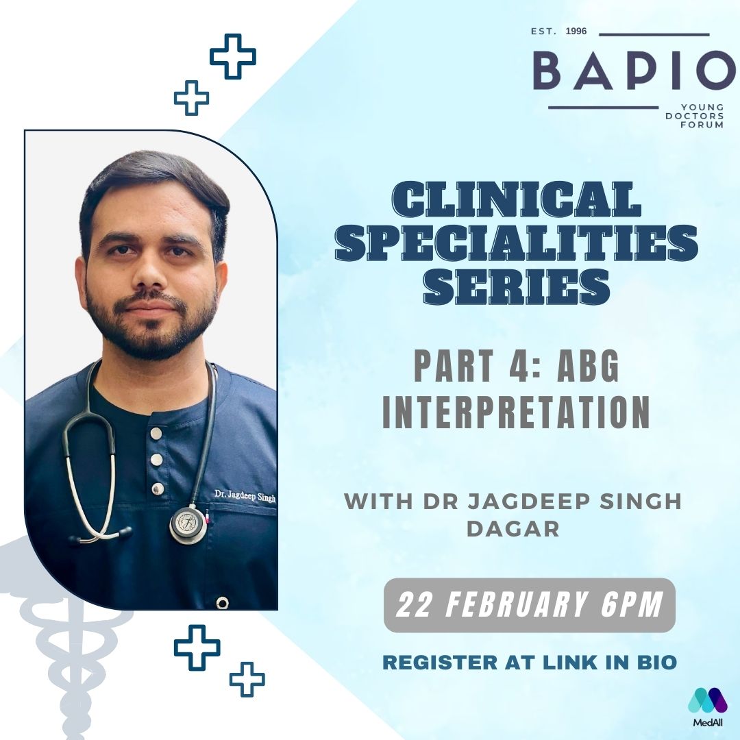 BapioYDF's tweet photo. Join Dr Dagar for this session on interpreting ABGs, learn how to manage the patient with this investigation. This session will cover the basic chemistry of this investigation and how it can be used.

Date: 22 February

Time: 6 PM

Registration link: https://t.co/tBwGkuEmYR https://t.co/FlJPe68SHV