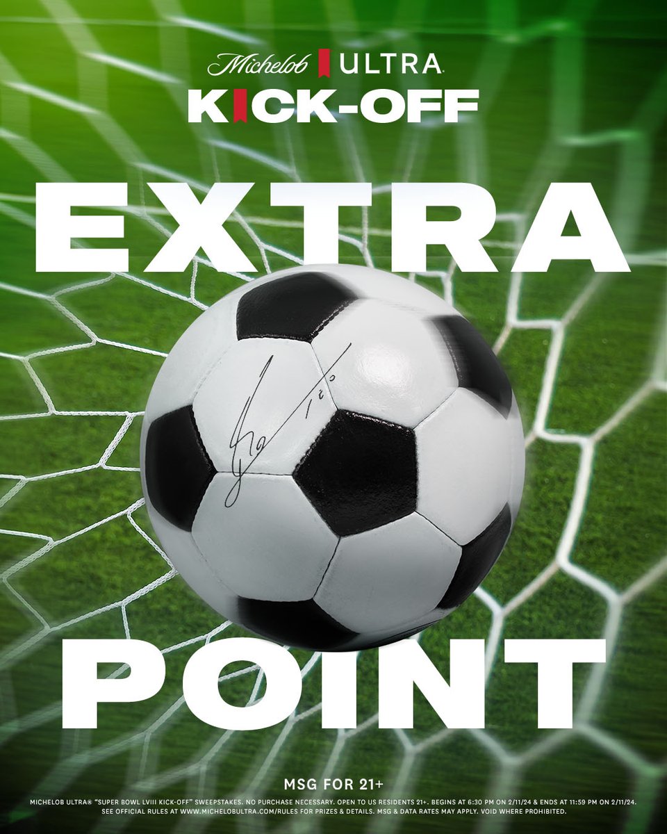 They didn't fumble the chance to score an extra point and you shouldn't fumble your chance at this prize.

Reply with #GameOnULTRA and #Sweepstakes for a chance to win a signed Messi soccer ball. ⚽