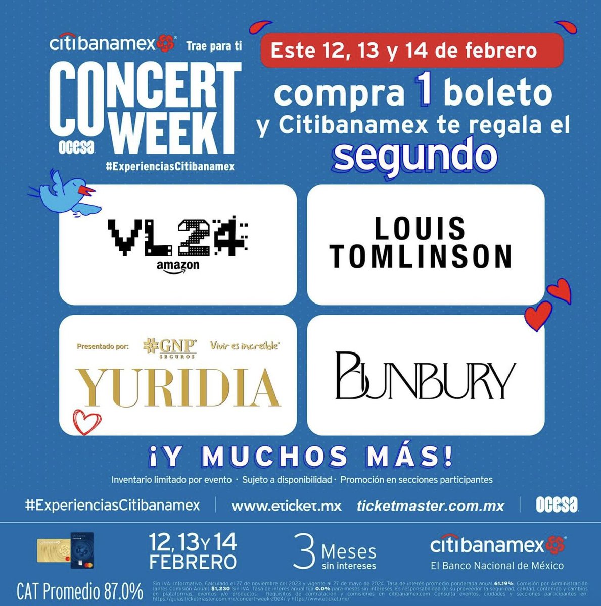 ticketelhamster's tweet photo. 🚨Algunos conciertos que tendrán 2x1 en el Ocesa Concert Week:

🐹Bunbury
🐹Caifanes
🐹Caligaris
🐹Caloncho
🐹Charles Ans
🐹Emmanuel & Mijares
🐹I Love Dance
🐹IVE
🐹Lany
🐹Lila Downs
🐹Los Auténticos Decadentes
🐹Louis Tomlinson
🐹Moderatto (GDL & MTY)
🐹Mon Laferte
🐹Napoleón
🐹Roosevelt
🐹Vaivén
🐹Vive Latino

#ConcertWeek
#ticketelhamster