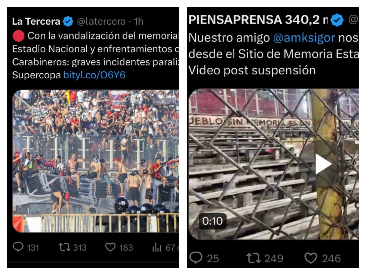 🚨ALERTA DE FAKE🚨 Con el fin de desvirtuar el fiasco del minuto de silencio a Piñera y no aceptar que lo pifiaron, La Tercera inventó que el memorial del Estadio Nacional fue vandalizado. Lo cierto es que está intacto.