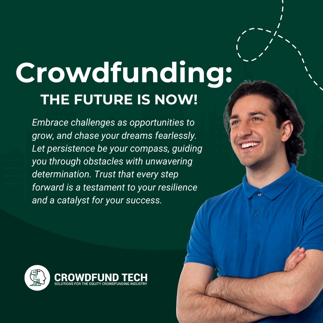 Crowdfunding isn't just the future, it's happening now, empowering creators like you to chase your dreams fearlessly. Contact CrowdFund Tech today!

#CrowdFundTech #DreamFearlessly #EmbraceChallenges #FutureIsFunded  #FundYourDreams #MakeADifference #StartupsWelcome