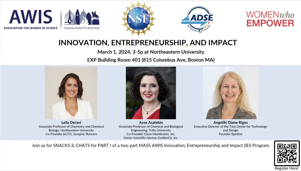 Hello ADSE!
We are thrilled to announce an amazing workshop in partnership with MASS Association for Women in Science!
📍EXP 401 
📆 March, 1st, 2024: 3-5 pm
🖌 Registration Required - Use QR Code 
#womenempowerment #womenentrepreneur #womenininnovation #diversityandinclusion