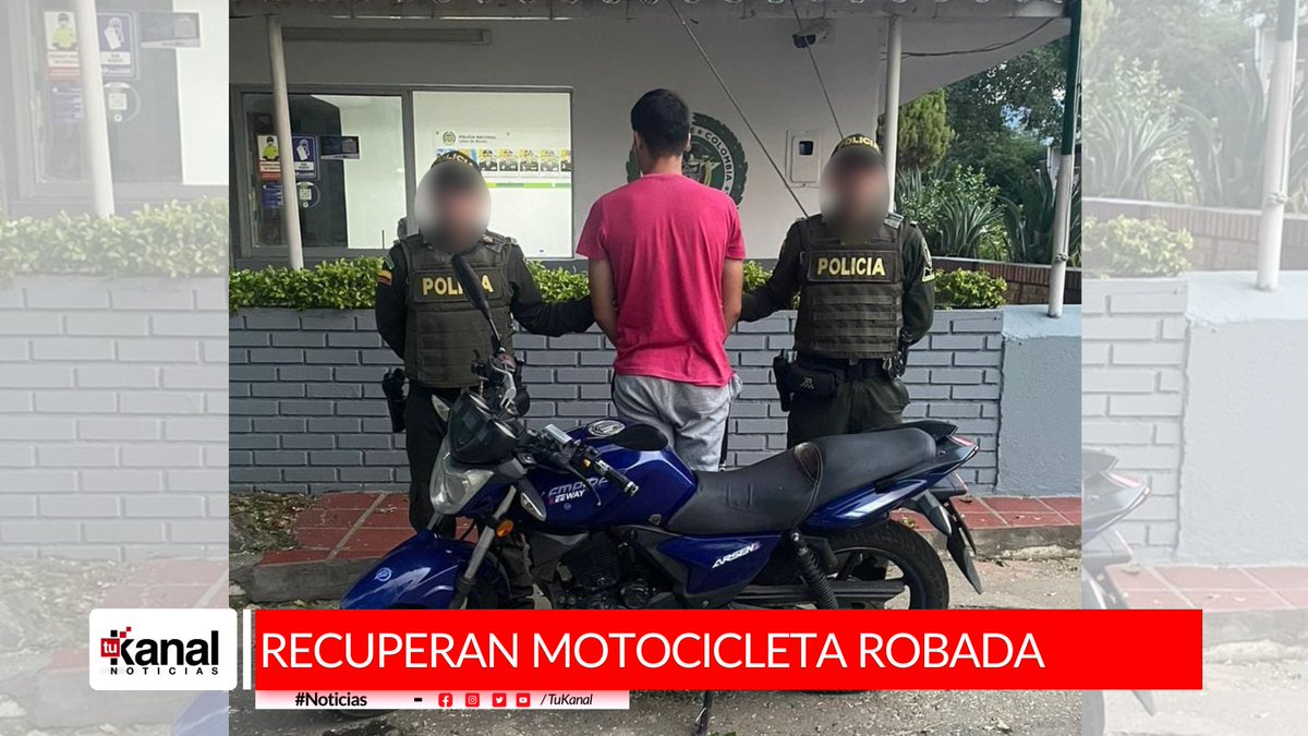 TUKANAL's tweet photo. #Atención | Patrullas del Cuadrante de la @PoliciaCucuta , en el barrio Viejo Escobal recuperaron una motocicleta que había sido robada en la ciudad, el detenido de nacionalidad venezolana a pesar de ser acusado por el delito de receptación la justicia decidió dejarlo en libertad https://t.co/QEXruJpIzP