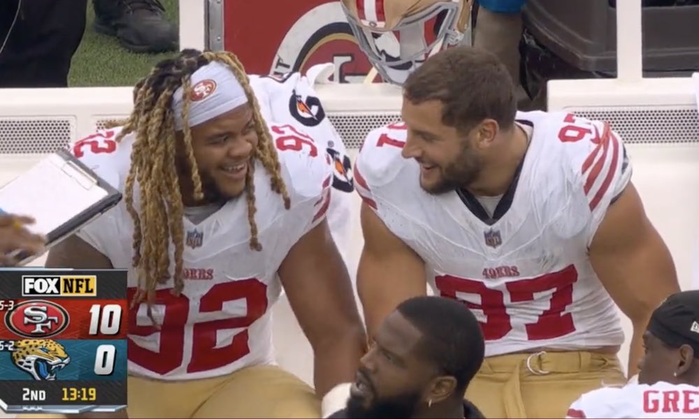 MaxInMassillon's tweet photo. Having Young and Bosa on the same team is like having Pringle and Fair. Completely unfair to the opponent. https://t.co/ju8TdxmiAM