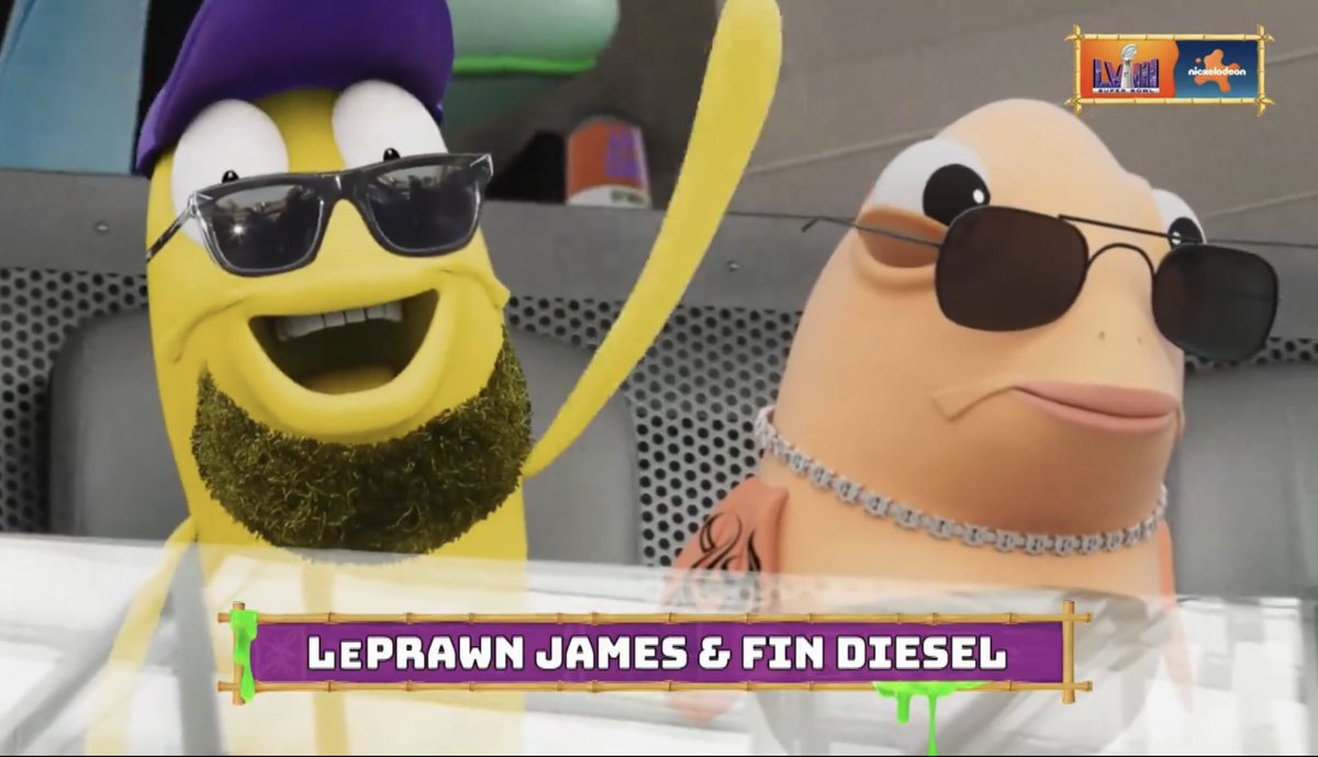 Celebrities on the Nickelodeon #SuperBowl stream.