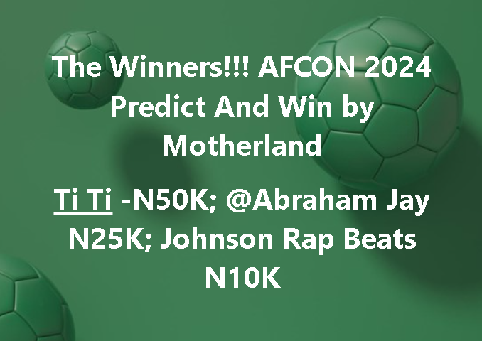 TheMotherlandng's tweet photo. Motherland is a place for happy people. Congratulations to the winners @TheMotherlandng https://t.co/Jsvj1ePqH9