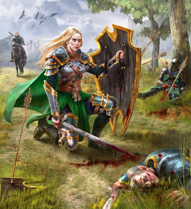 DungeonNoir's tweet image. Elf warrior by Aylar Ghasemi