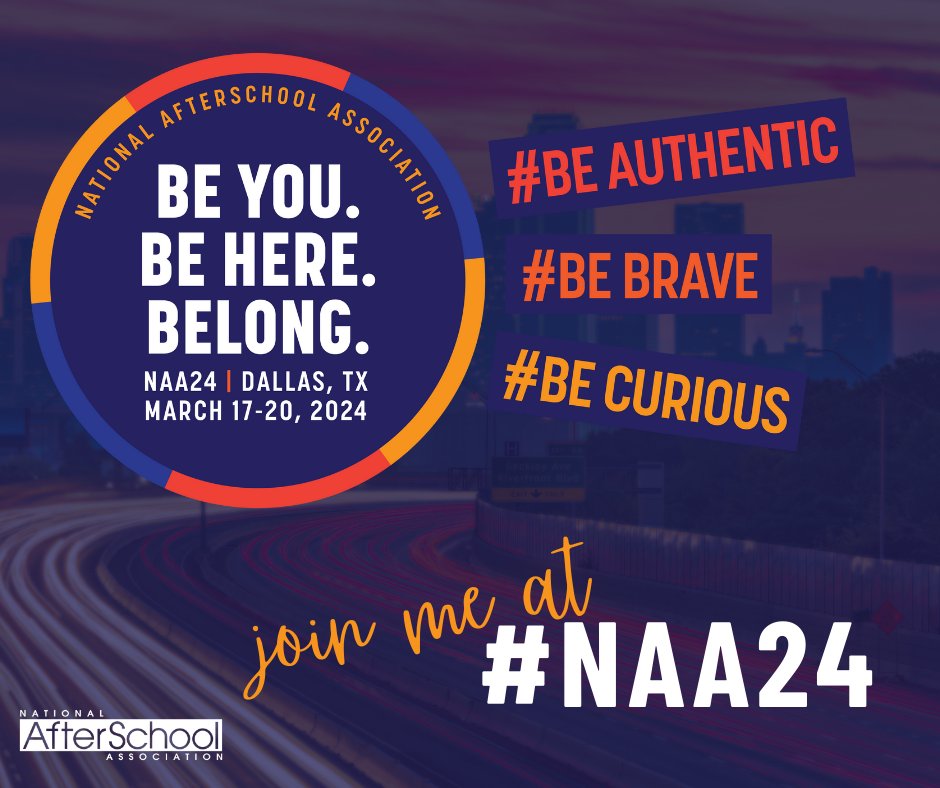 We'll be in Dallas for #NAA24! Find your people, learn and be inspired by #OSTprofessionals and experts in Texas from March 17-20 with @NatlAfterSchool. Learn more na.eventscloud.com/website/59356/…