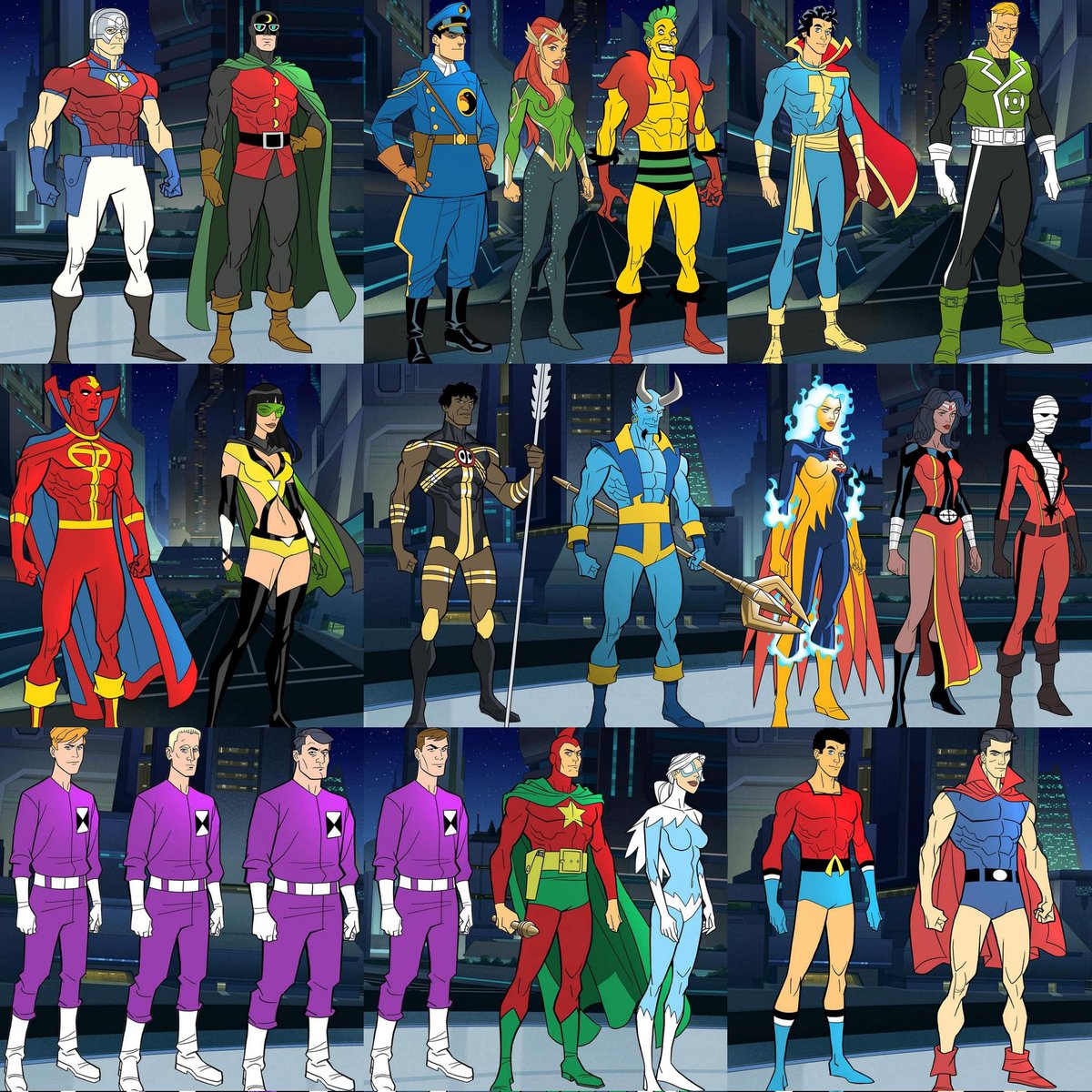 dcuworld's tweet image. Crisis on infinite earths part one character concepts by Dusty Abell