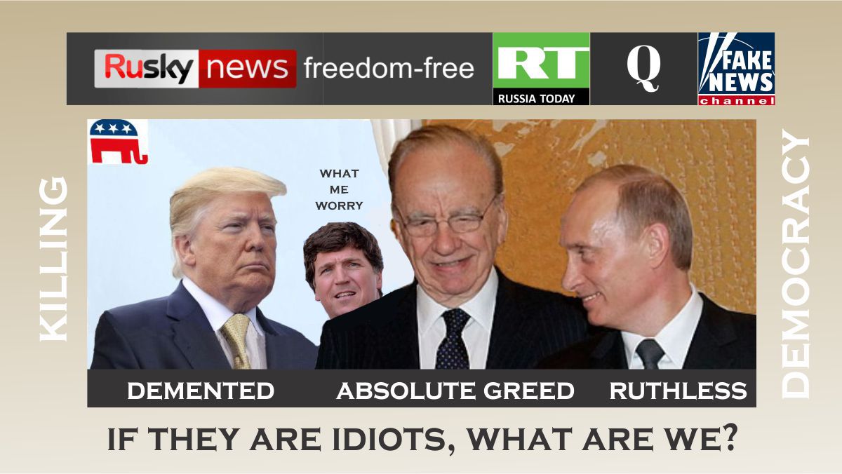 Awoken51's tweet photo. #HillaryClinton describes #TuckerCarlson as a "useful idiot". Whatever they are, what does that make us? #Putin #MurdochGutterMedia #DonaldTrump #Democracy  @GOP  #MTG #Ukraine https://t.co/BxB9Qh9mY8