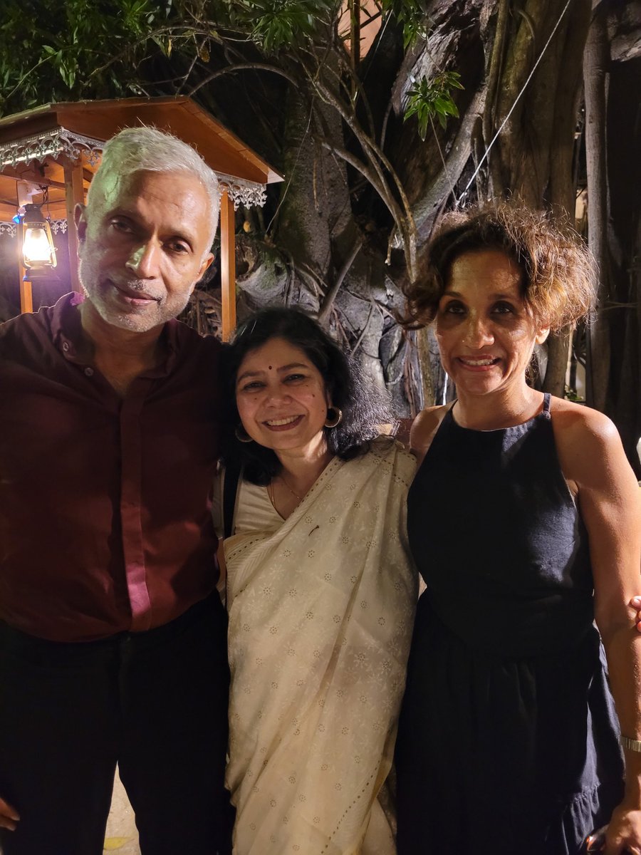 With dear friends Ashok Ferrey, curator of the #Ceylonliteraryfestival and his wife Mandy. Thank you for inviting me to this wonderful festival and hoping it goes from strength to strength.