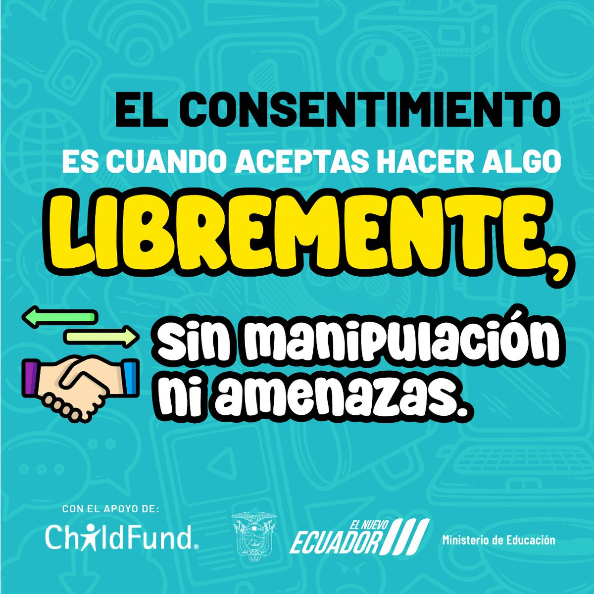 👦🏻👩🏻 Recuerda siempre que el consentimiento es cuando aceptas hacer algo libremente en cualquier situación.
Ten en cuenta que difundir imágenes íntimas es una violación a la intimidad y tiene consecuencias legales.
🔍 Conoce más ➡️ bit.ly/3Rz27e1

#ElNuevoEcuador