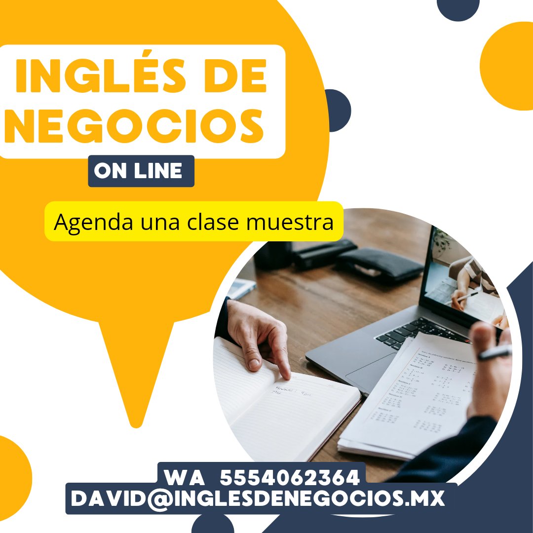 inglesmx's tweet photo. Inglés de Negocios de Básico a Avanzado 1a1 o en grupo para tí o tu #empresa. También #InglésdeNegocios para Propósitos Específicos.  WA 5554062364 o  david@inglesdenegocios.mx #Online #Mexico #homeoffice #Deadpool3 #SuperBowl #SuperBowl2024 #TaylorSwift https://t.co/SfCEZNxvyR