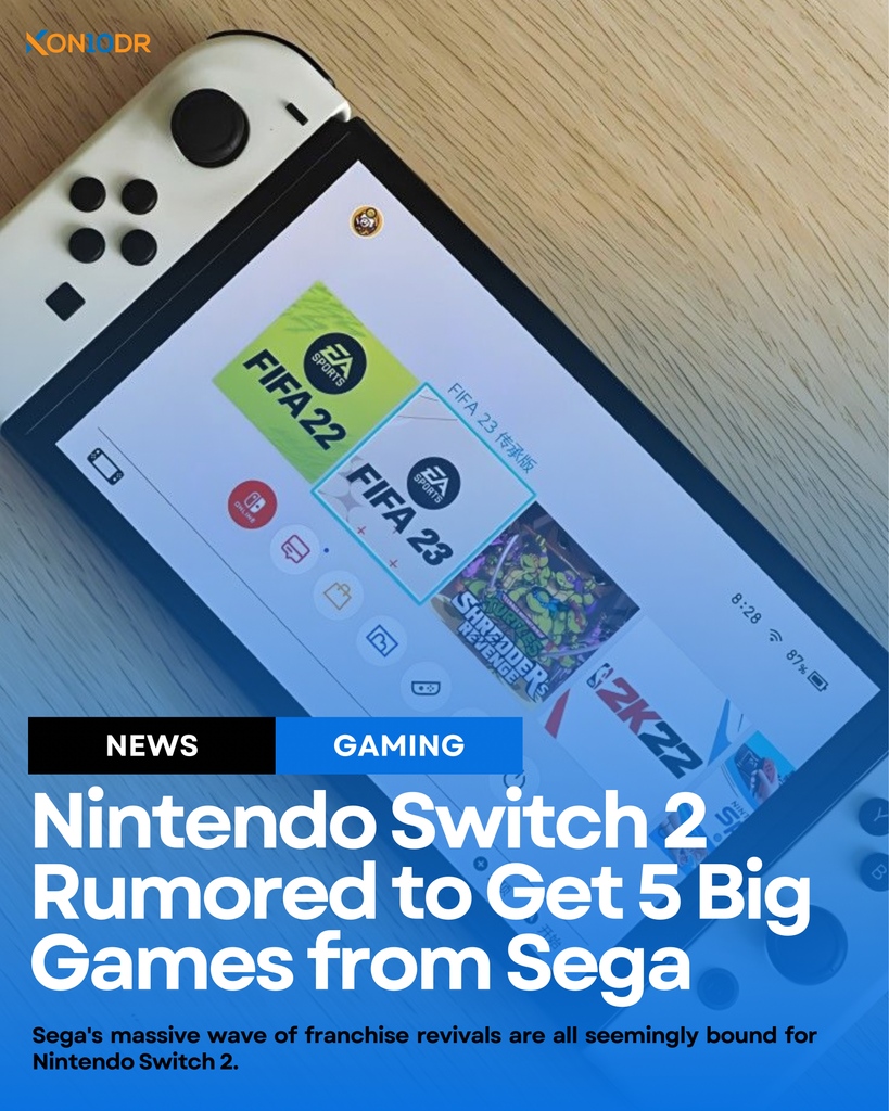 A source from Sega with a track record of reliability has hinted that Nintendo Switch 2 will get five major games from the publisher in the future. The Nintendo Switch 2 is still a matter of conjecture. Nintendo has not confirmed the console yet.