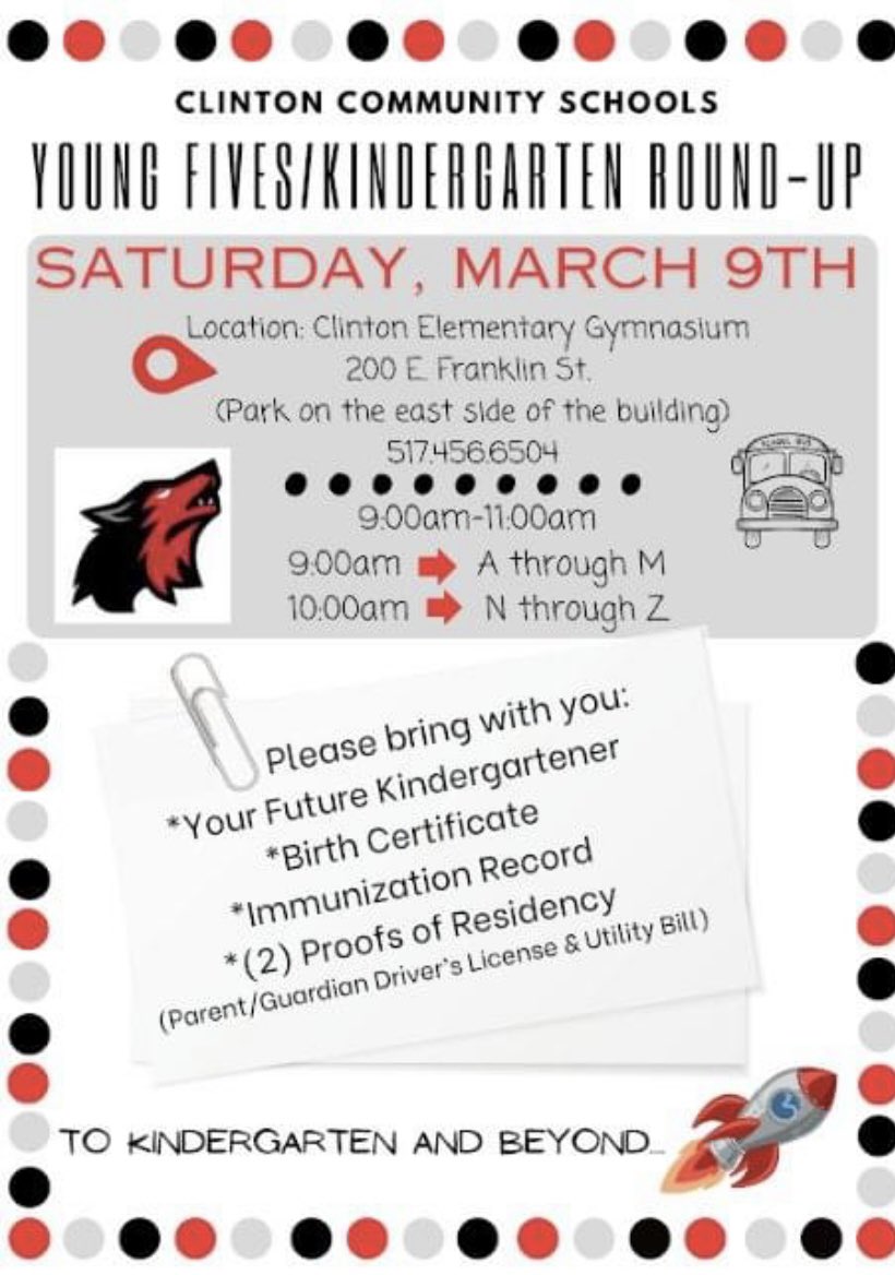 Jurasek (@cesprincipalaj) on Twitter photo CES, let’s welcome our future Redwolves…Check out our flyer for K/y5 round-up
<a href="/CCSredwolves/">Clinton Community Schools</a> CES, let’s welcome our future Redwolves…Check out our flyer for K/y5 round-up
<a href="/CCSredwolves/">Clinton Community Schools</a>