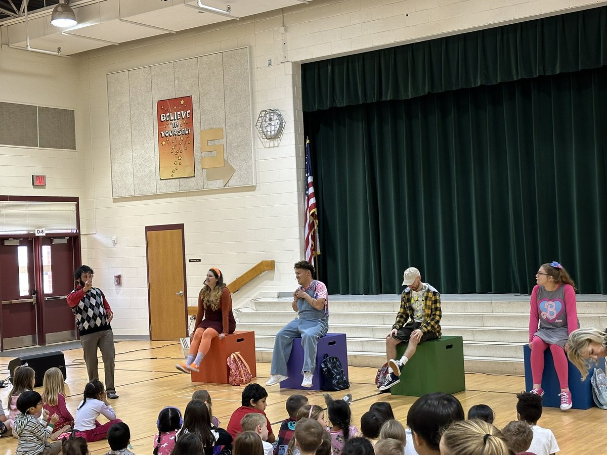 Thanks to A Place To Be for a great assembly on 5 Ways to Make A Friend! Our PK-2 students had the best time and learned some valuable tools.