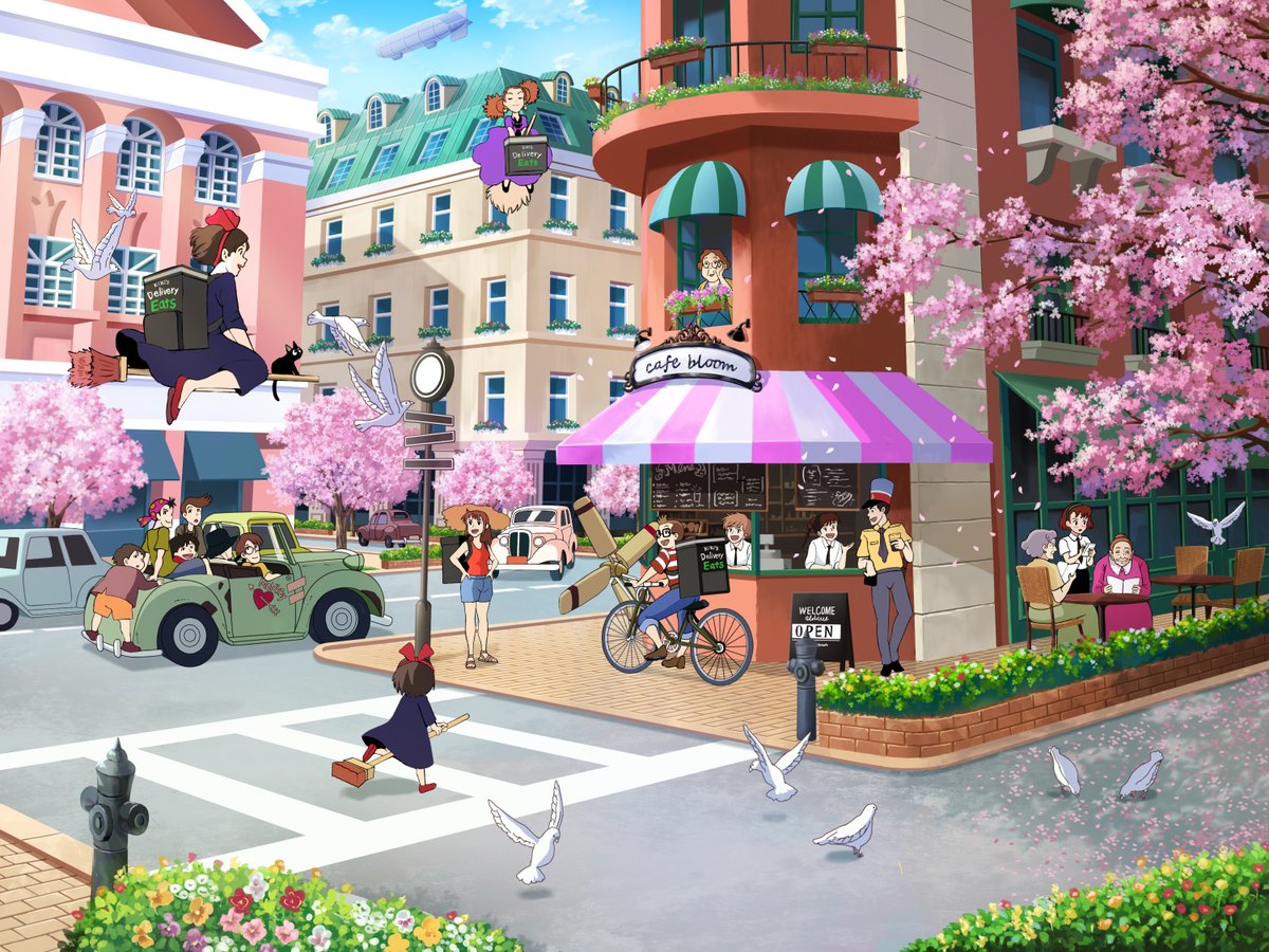 桜の町
#イラスト
#ジブリ