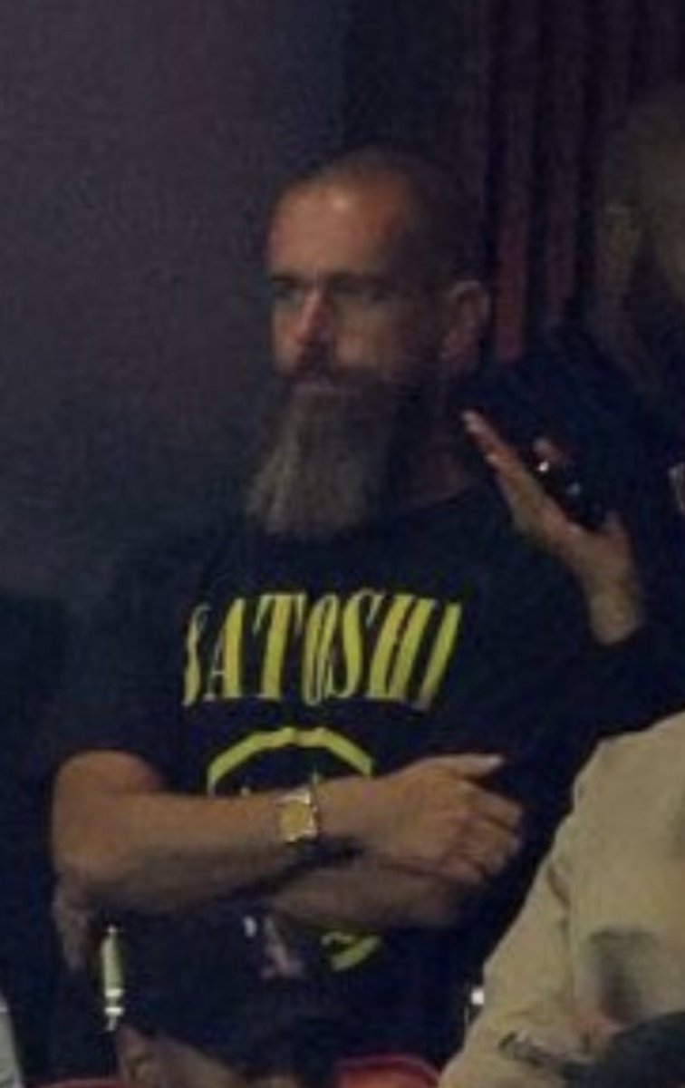 Jack Dorsey with the Bitcoin merch at the Super Bowl 👀