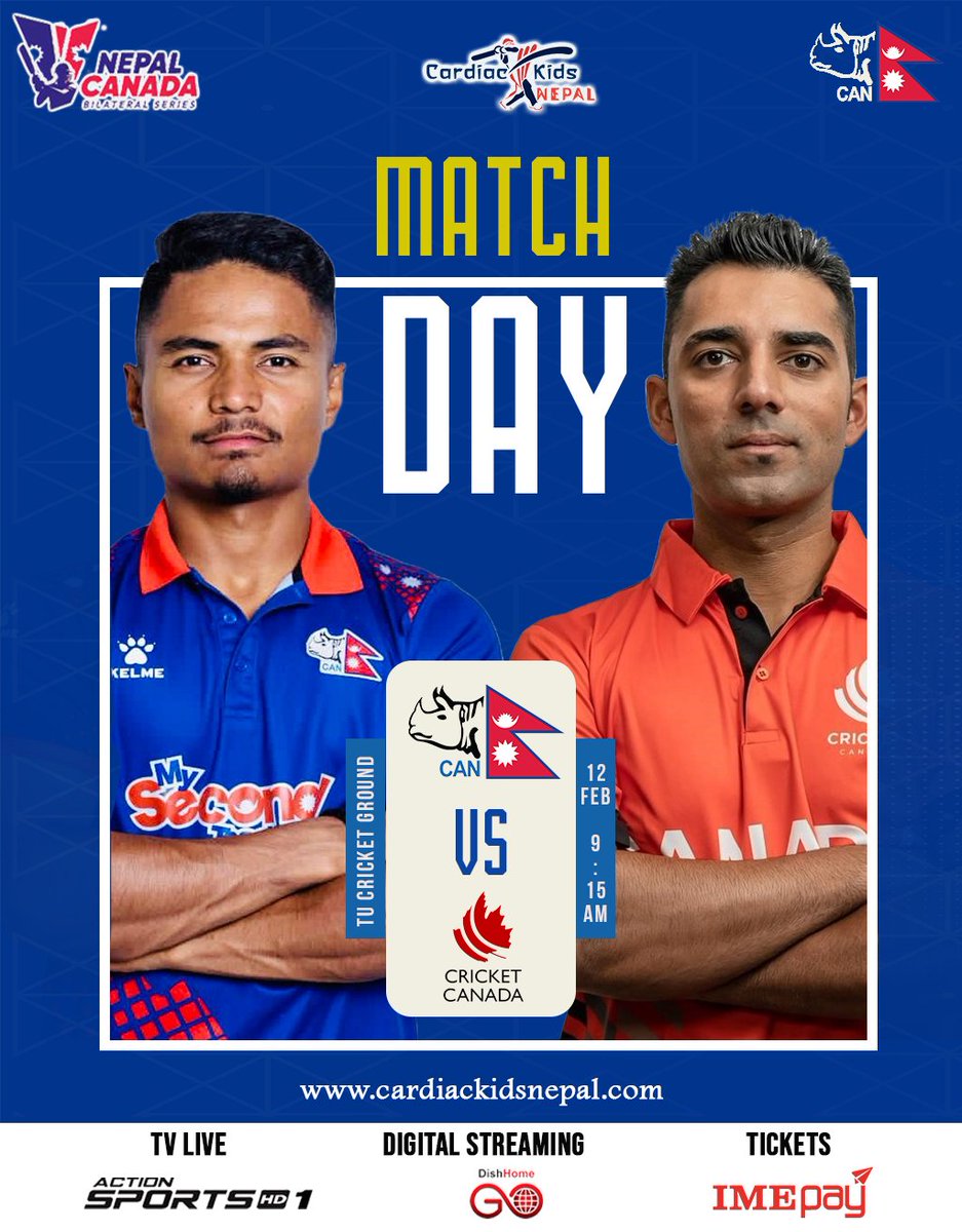 The stage is set for the final battle!
Nepal and Canada lock horns in the last match of the bilateral ODI series today. With Nepal already securing the series, can Canada salvage a victory or will Nepal continue their winning streak? 🤔🇳🇵🇨🇦 #NEPvsCAN #ODISeries #weCAN