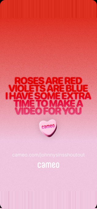 Guys, don't forget! Get that special someone a Valentines Day shoutout from yours truly! 🤎 https://t<a href="/tag/mvsales"class="tags"><span>#mvsales</span></a>