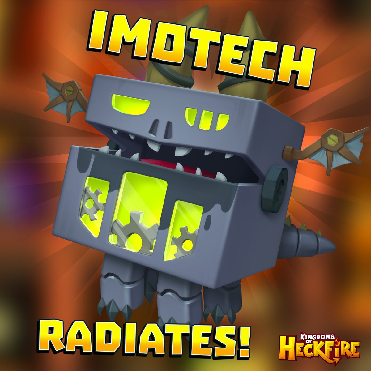 playheckfire's tweet photo. Unearthed from an ancient tomb in the desert comes Imotech! Nobody knows who or what created Imotech, but they must have been some mad scientist to think any of this was okay! When he's fully charged, Imotech can release a particle beam of radioactive energy! 

#fight #pvp #free https://t.co/Jfsg9shIuH