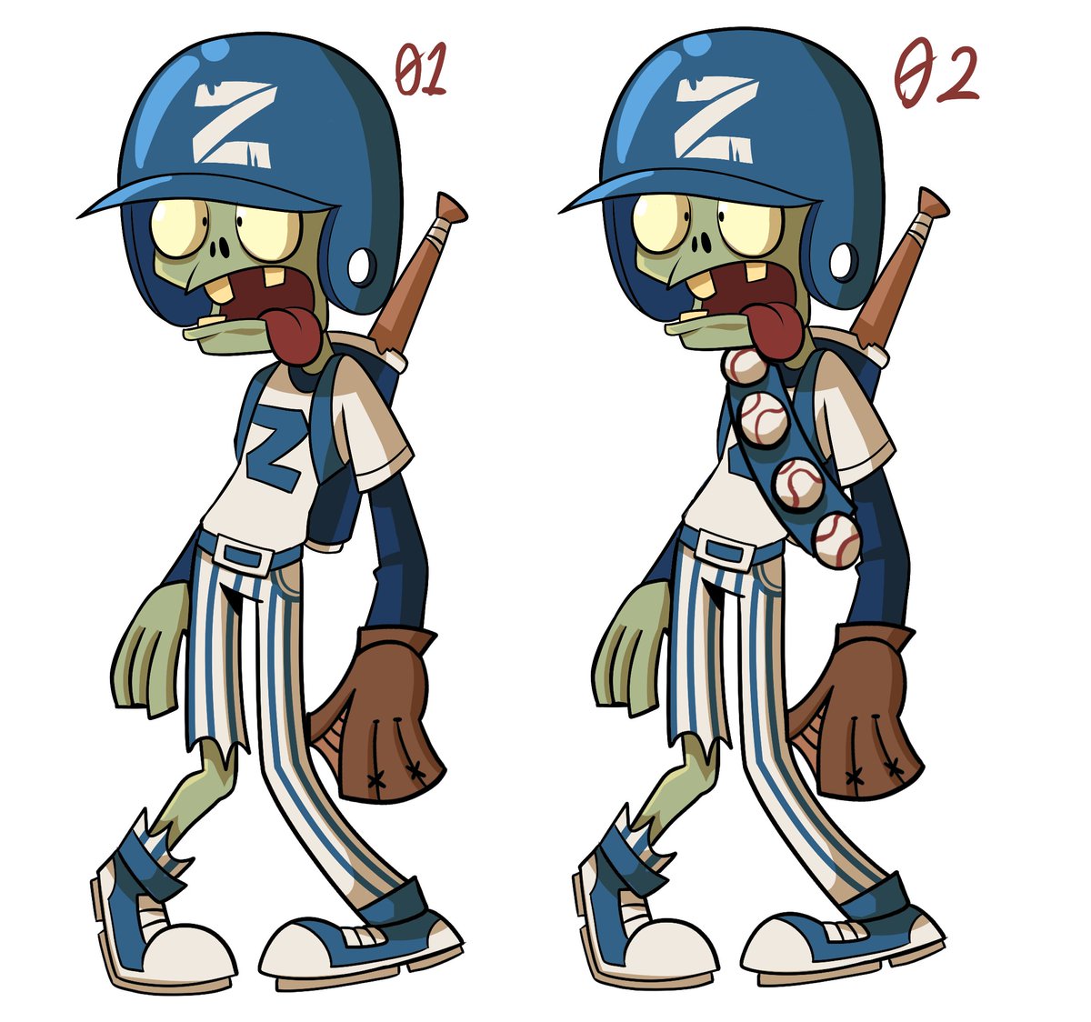 PVZ_Another_Day's tweet photo. Here are 2 new concepts and the definitive concept of the Baseball Zombie.

Concept of plants personalities by: @JaredGomas

Definitive concept of the Baseball Zombie by: @Khyle_stufff https://t.co/A8MKdFdDl7