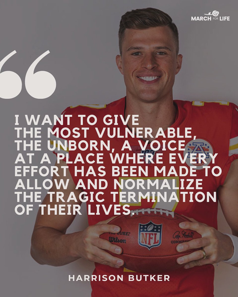 March_for_Life's tweet photo. “I want to give the unborn a voice,” the pro-life Kansas City Chiefs kicker 🙌🏈 https://t.co/p7gCoI30oT