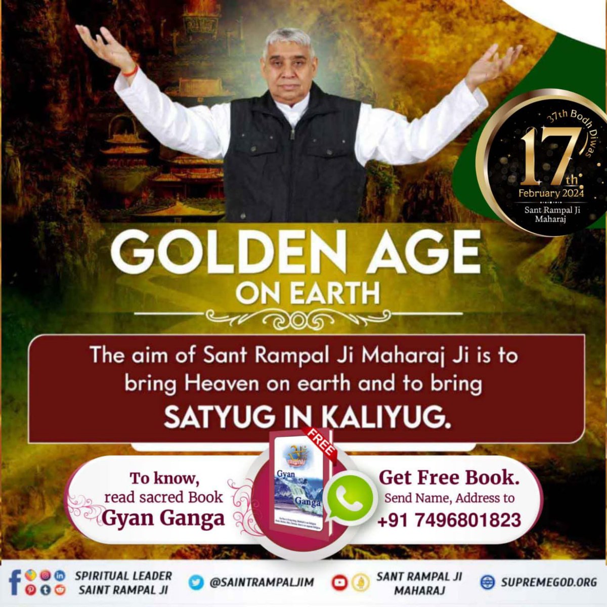 GOLDEN AGE ON EARTH

The aim of Sant Rampal Ji Maharaj Ji is to bring Heaven on earth and to bring

SATYUG IN KALIYUG.