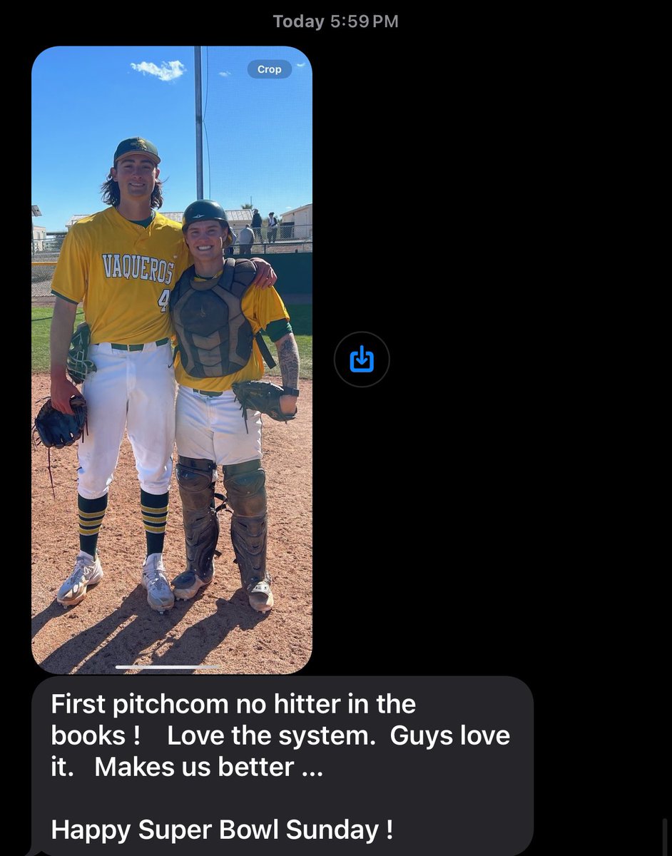 Congratulations to Felix Schlede @CAC_BaseballDB9 on the first NO-NO this baseball season using PitchCom for the Vaqueros! Love when we get these texts from our partner schools. DM to add PitchCom to your program today! @NJCAABaseball