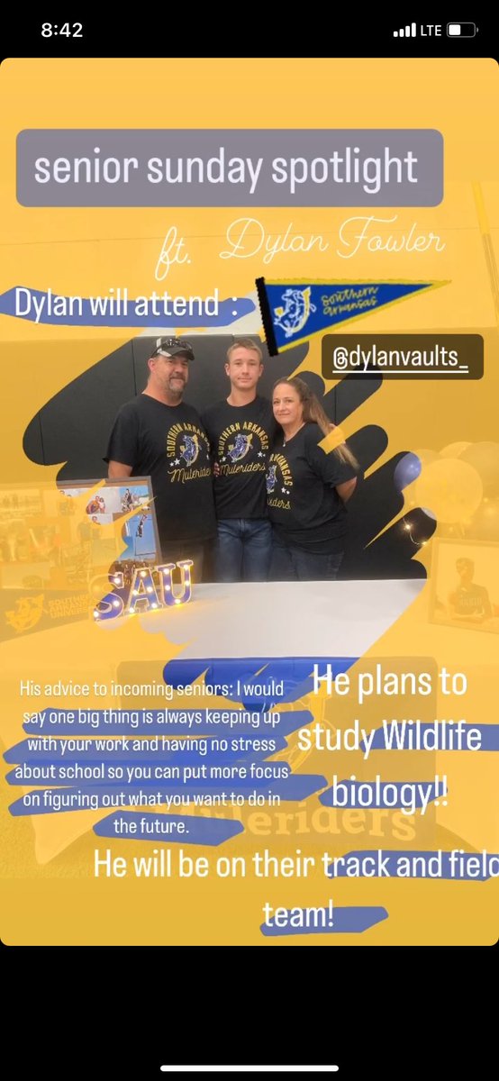 Let’s go Dyl!! 💙💛<a href="/MuleriderTFXC/">Southern Arkansas University TFXC</a>