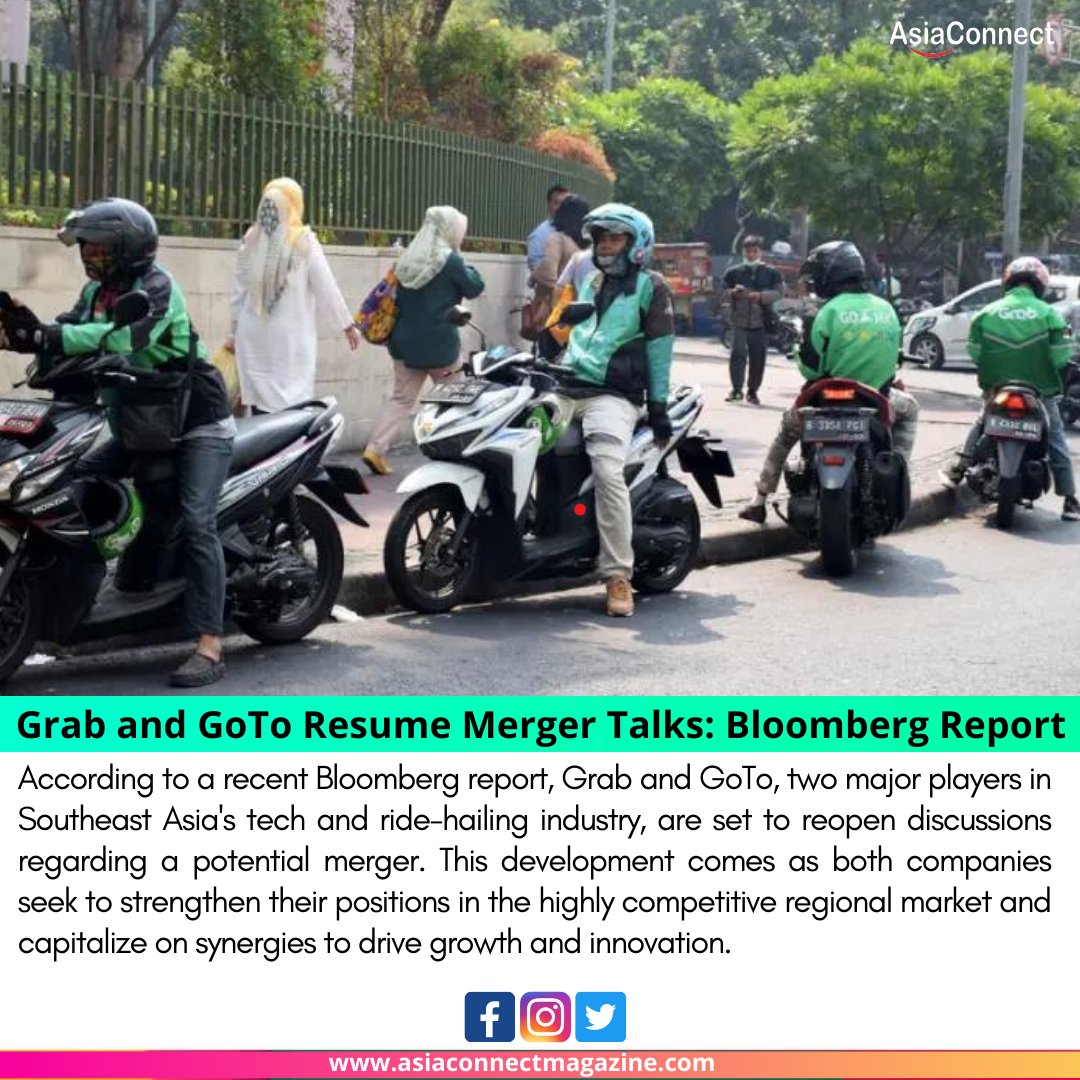 asiaconnectmag's tweet image. Grab and GoTo Resume Merger Talks: Bloomberg Report

Read More :- asiaconnectmagazine.com/grab-and-goto-…

#GrabGoToMerger #SoutheastAsiaTech #RideHailingIndustry #Synergies #MarketLeadership #GrowthOpportunities #Innovation #TechConsolidation #RegionalMarket #BusinessNews