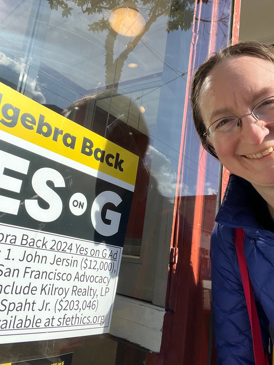 autumnlooijen's tweet photo. Someone ripped down every algebra sign I posted outside on Haight St.

But I've got lots of signs, baby.  

I visited my favorite street again....
...and now the Haight has even more algebra signs. https://t.co/hOQHV7rEIv