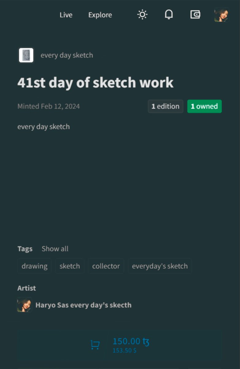 Good morning all friends, I hope you have a nice day today, to celebrate this beautiful day I present sketch work every day. Today is the 41st day, for more details please click this link
 objkt.com/tokens/KT1GtqP…